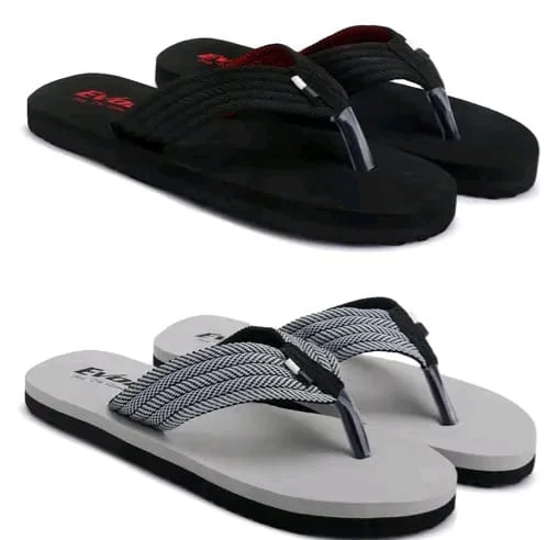 Graceful Men Flip Flops – Pack of 2 Pairs | مردانہ آرام دہ سلیپر | पुरुषों के फ्लिप फ्लॉप